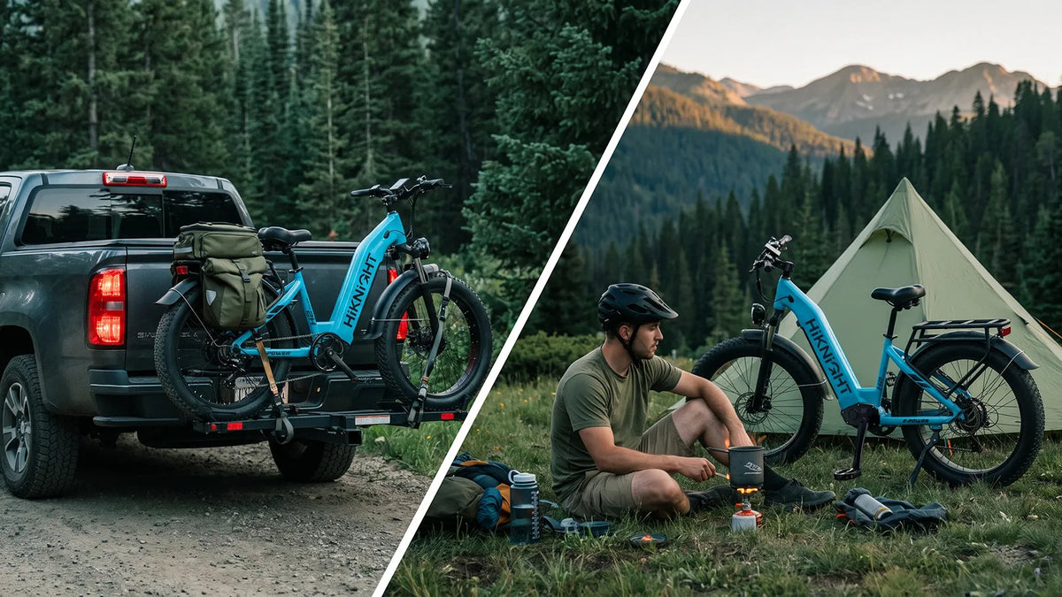 HIKNIGHT H2 Pro with truck and camping gear in the outdoors