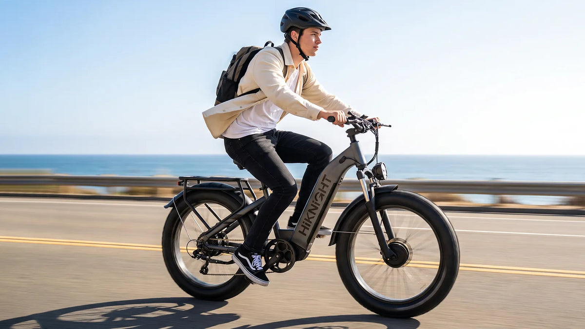 HIKNIGHT H2 Pro on a seaside road commute