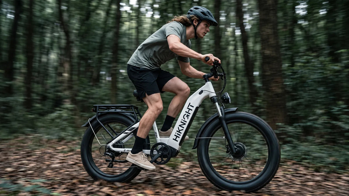 HIKNIGHT H2 Pro riding through forest trails