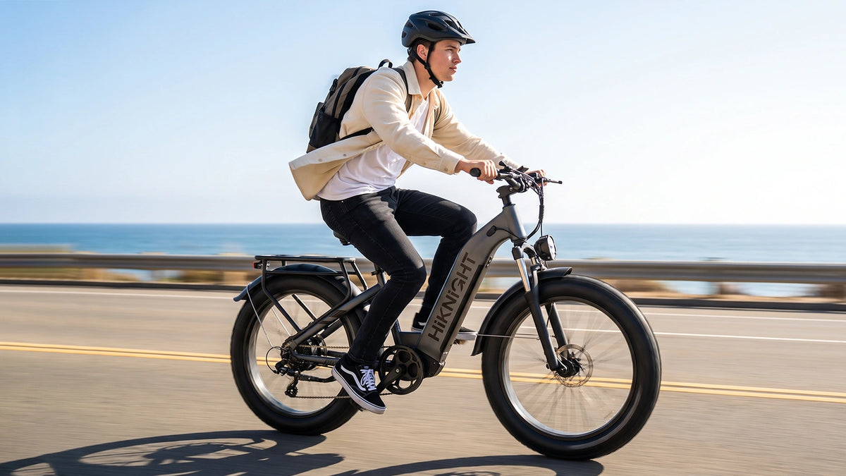 HIKNIGHT H2 Pro on a seaside road commute