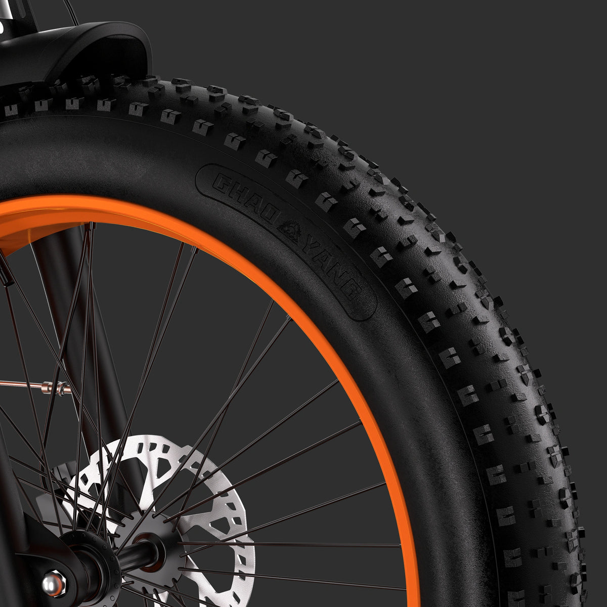 HIKNIGHT H2 Pro 26 by 4 inch fat tire close-up