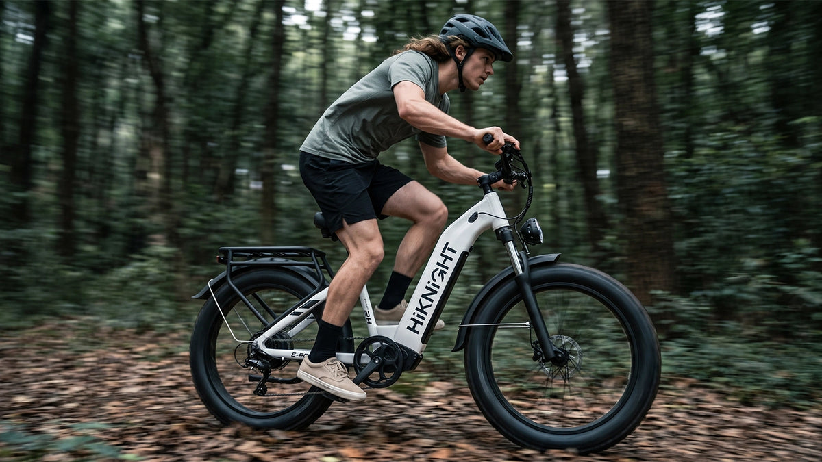 HIKNIGHT H2 Pro riding through forest trails