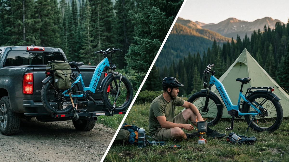 HIKNIGHT H2 Pro with truck and camping gear in the outdoors