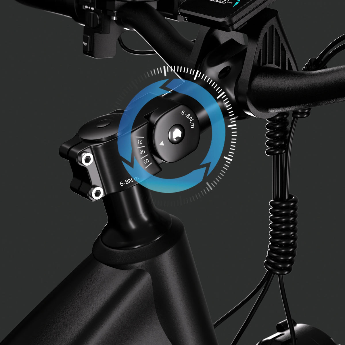 HIKNIGHT H2 Pro adjustable handlebars close-up