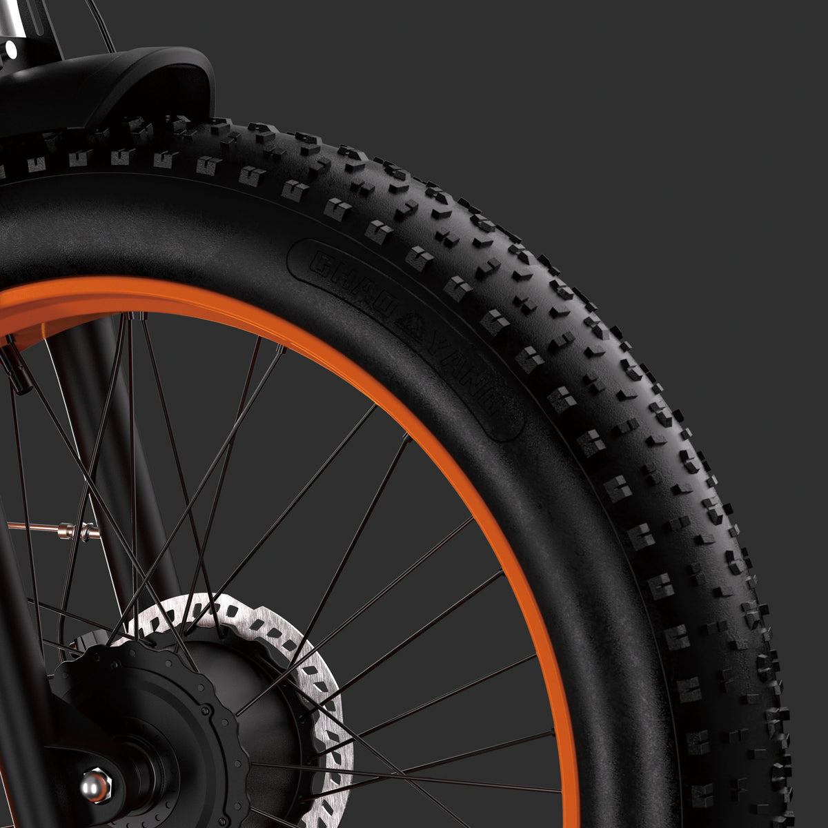 HIKNIGHT H2 Pro 26 by 4 inch fat tire close-up